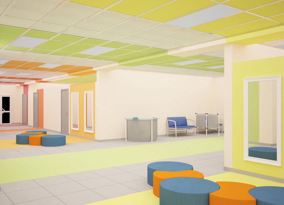 Роспись стен в рекреации школы