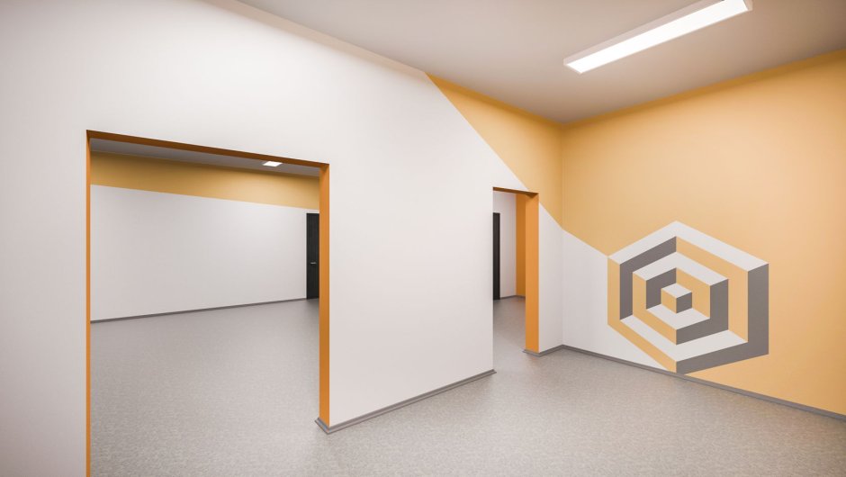 Отделка фойе школы