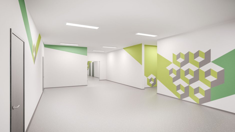 Покраска стен в подъезде