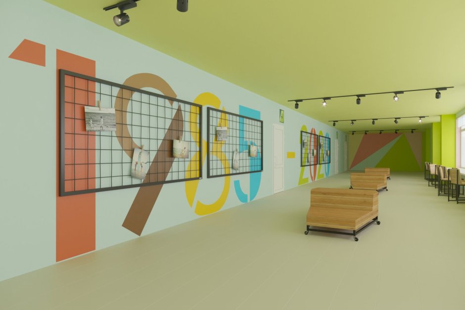 Интерьер вестибюля школы