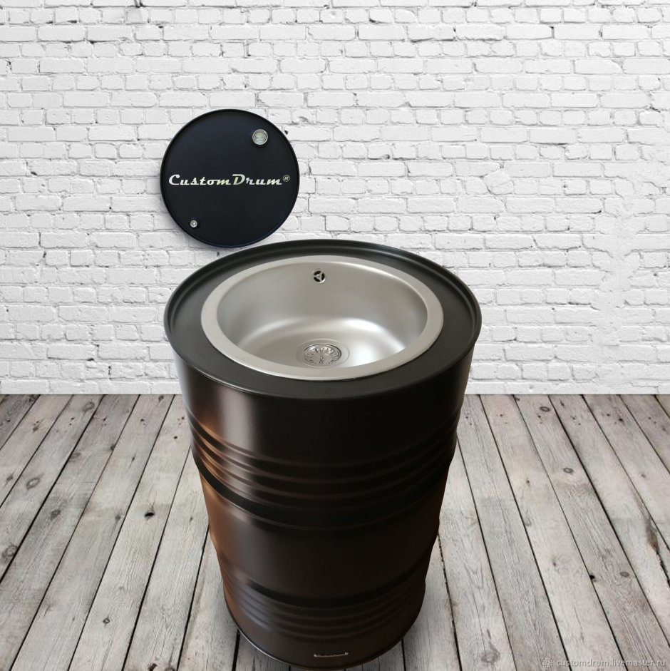 Раковина бочка металлическая