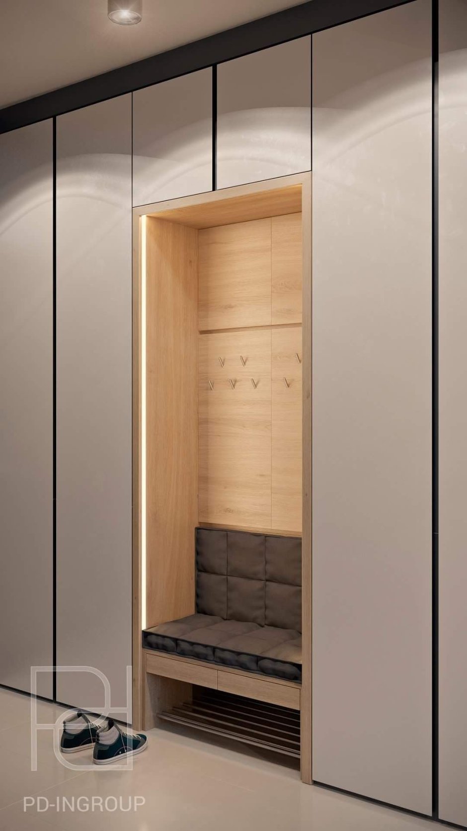 Шкаф в прихожую с сиденьем