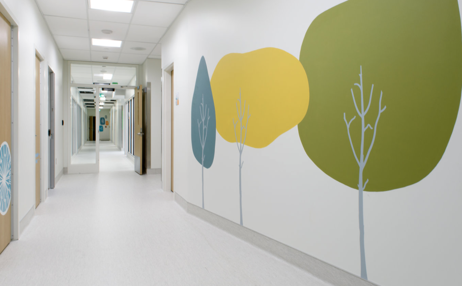 Дизайн школьных коридоров соты