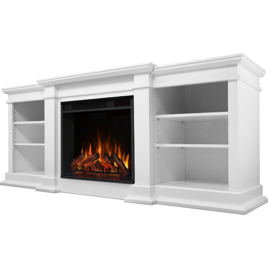 Тумба ТВ С камином в гостиной