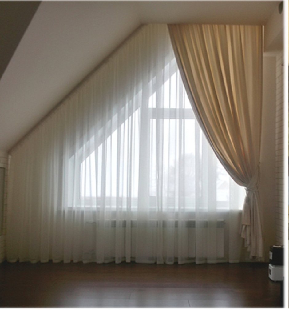 Шторы на окно трапецией