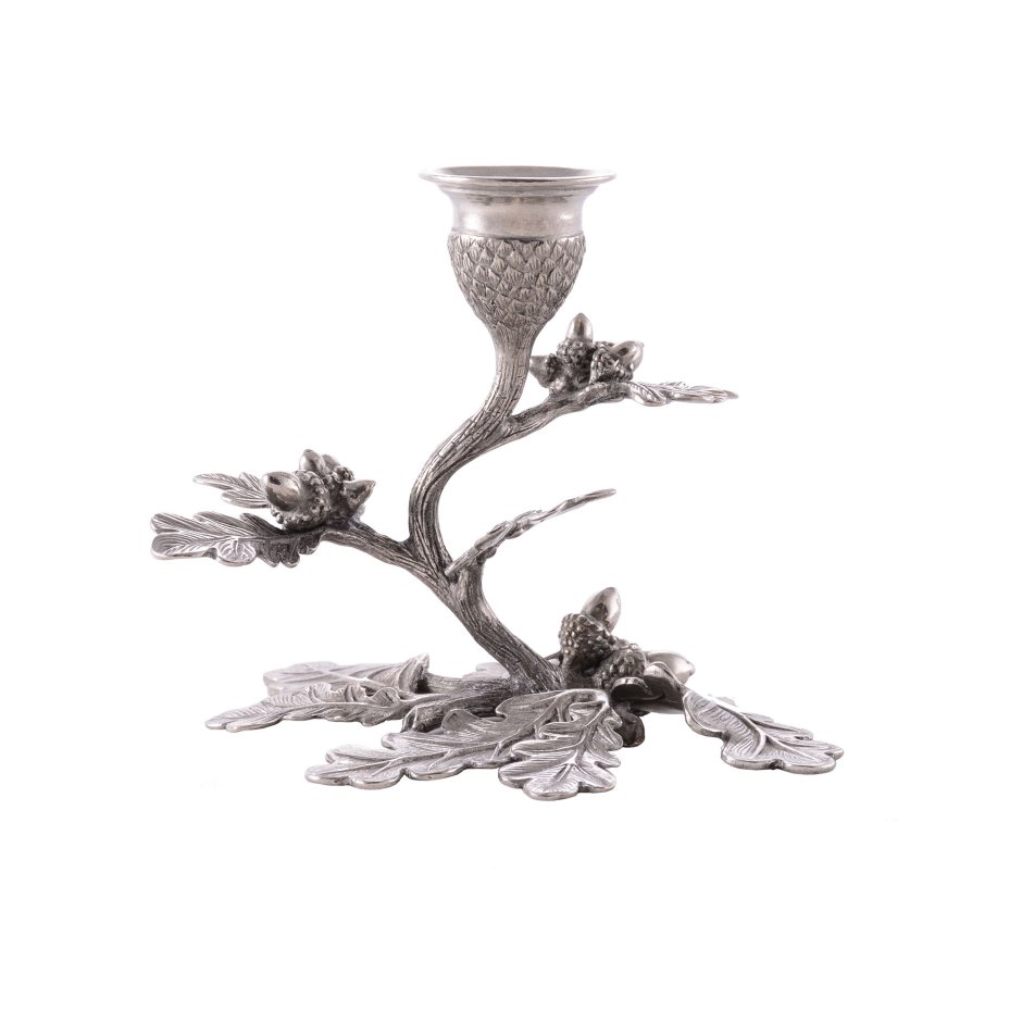 Подсвечник старинный оловянный