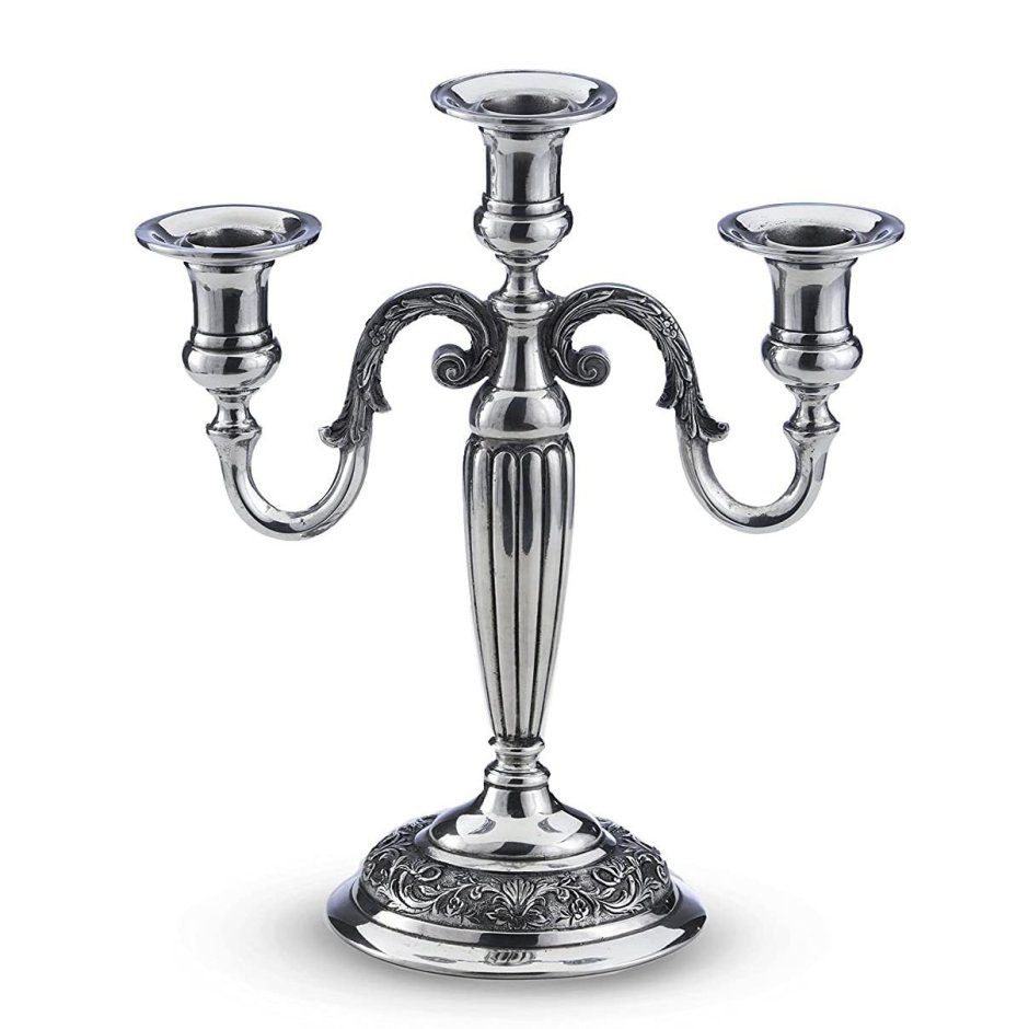 Настенный канделябр Жерар, серебряный, 32 см