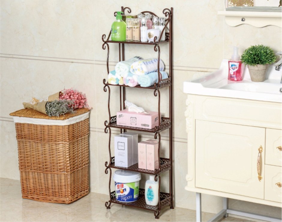 Этажерка в ванную комнату напольная
