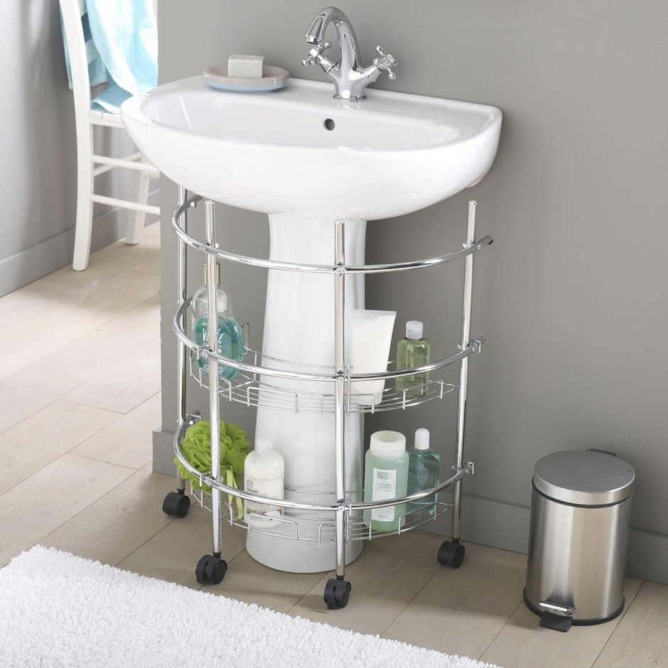 Напольная полка в ванную комнату