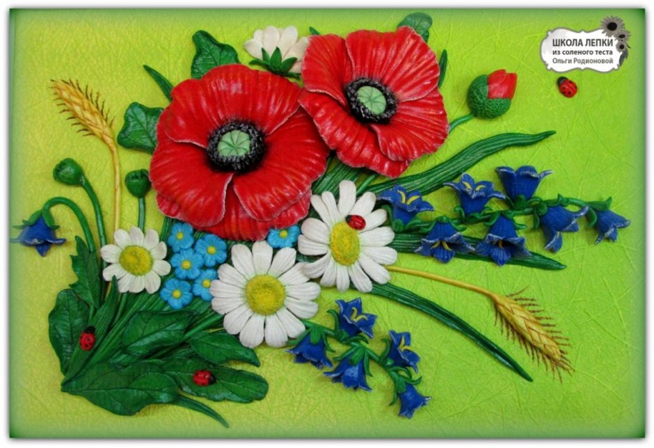 Цветочные композиции из соленого теста