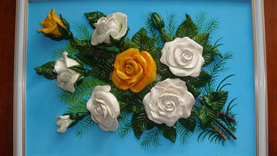 Цветы из соленого теста