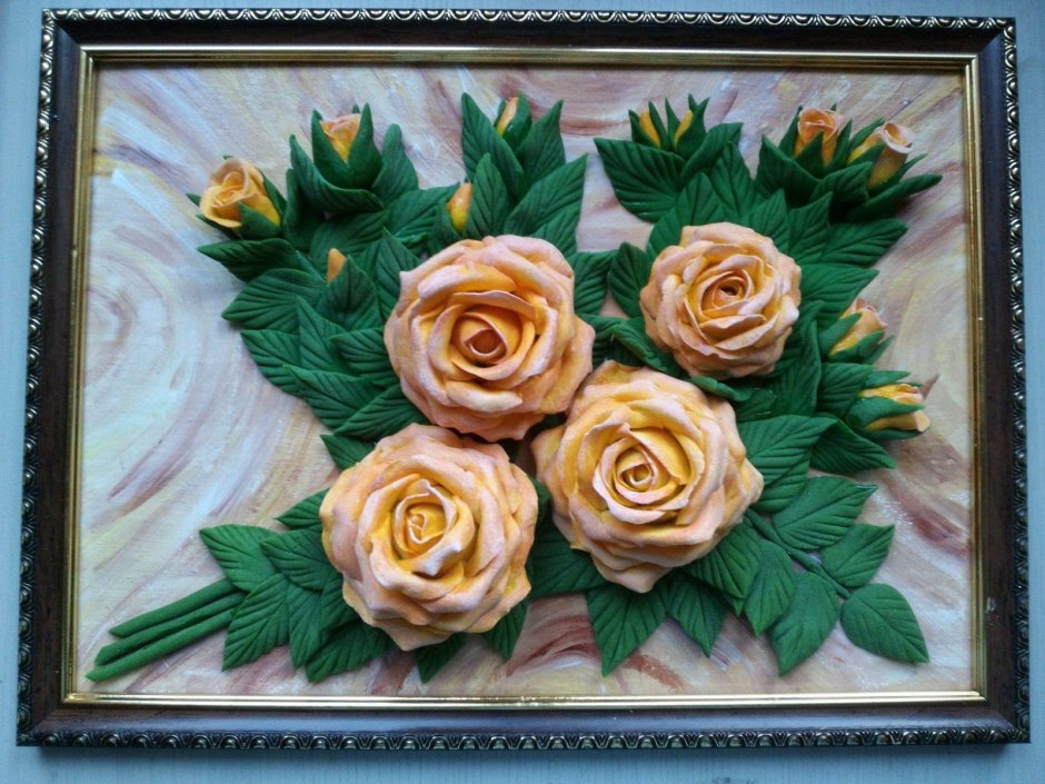 Цветочные композиции из соленого теста