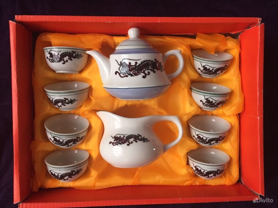 Японский чайный сервиз с драконами