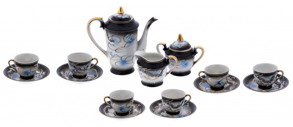 Японский чайный сервиз "Kutani", "драконы"