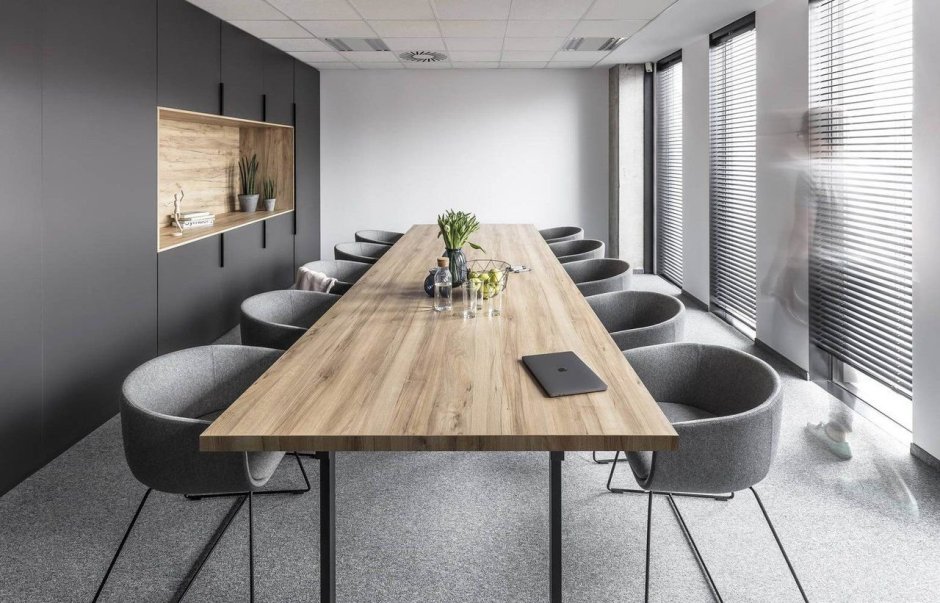 Декор серого офиса