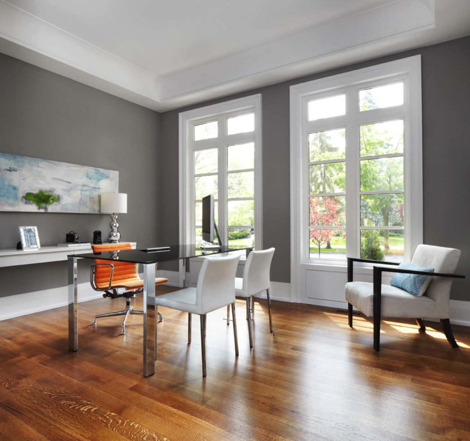 Серый цвет стен в офисе