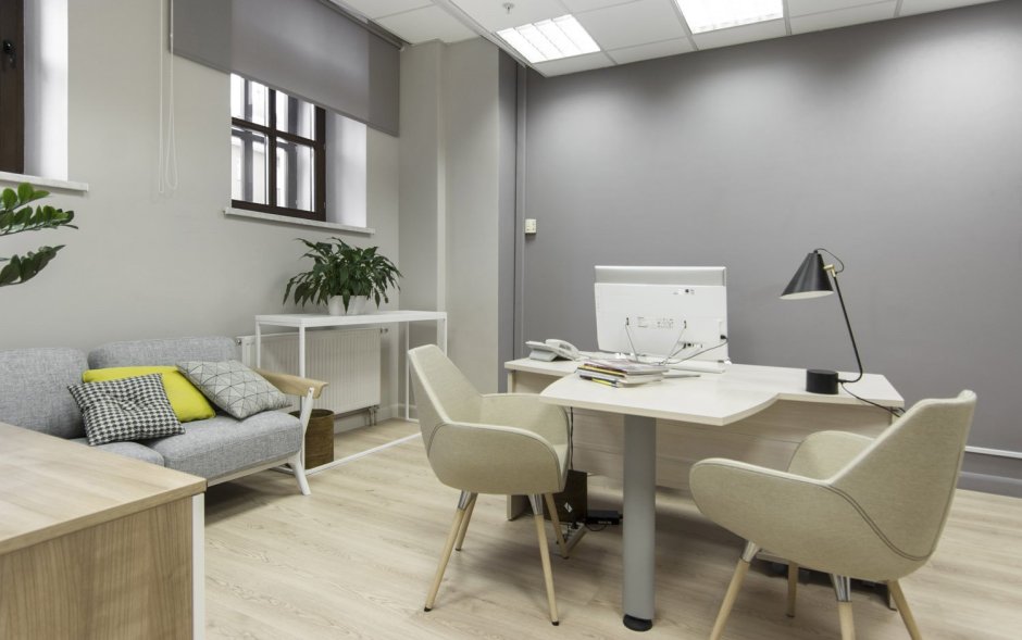 Серые стены в офисе