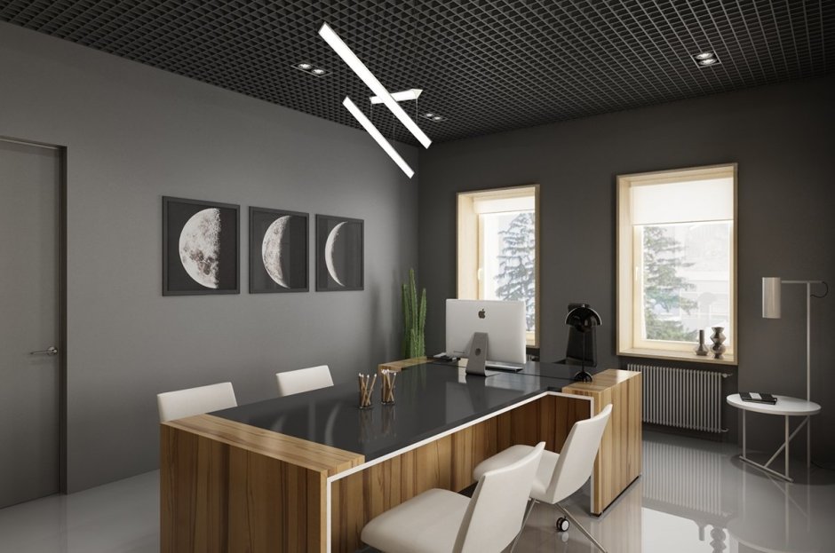 Серые стены в офисе