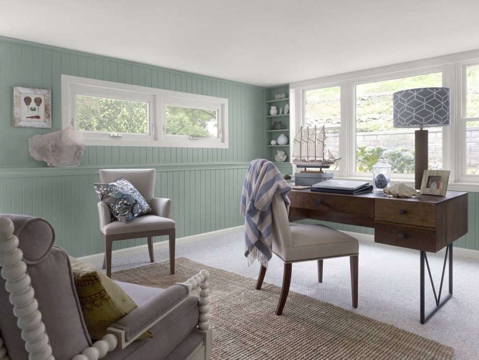 Серый офис интерьер