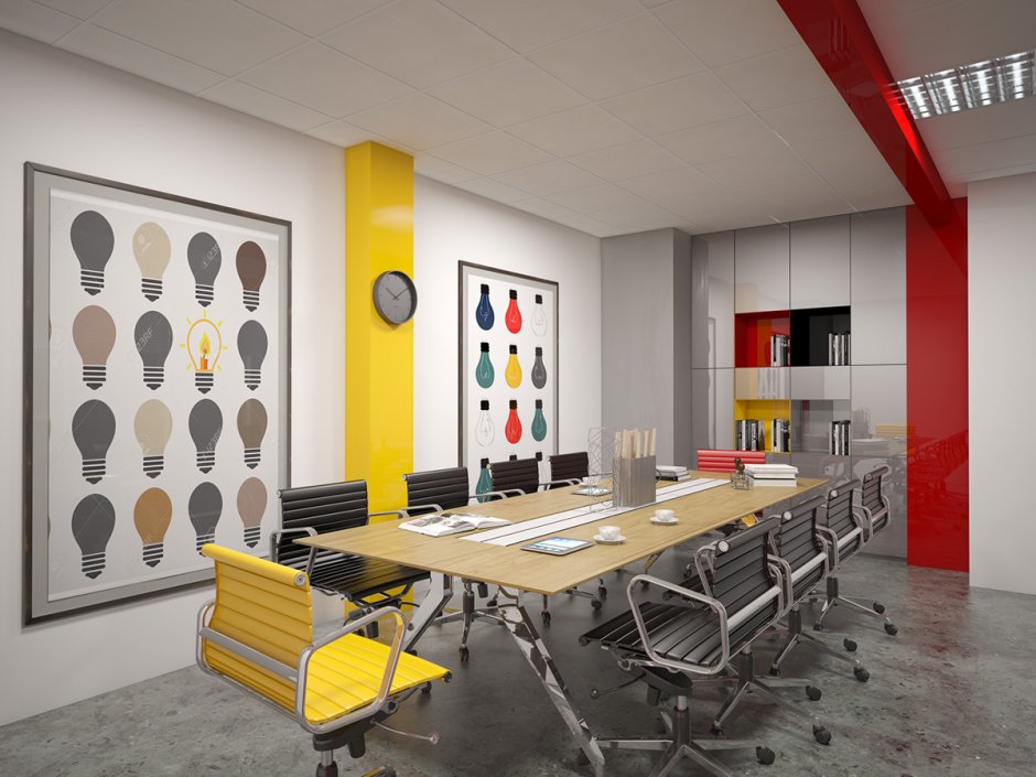 Офисный интерьер в серых тонах