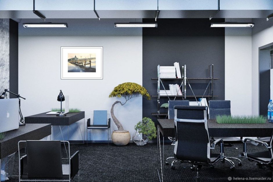 Серо-голубые стены в интерьере