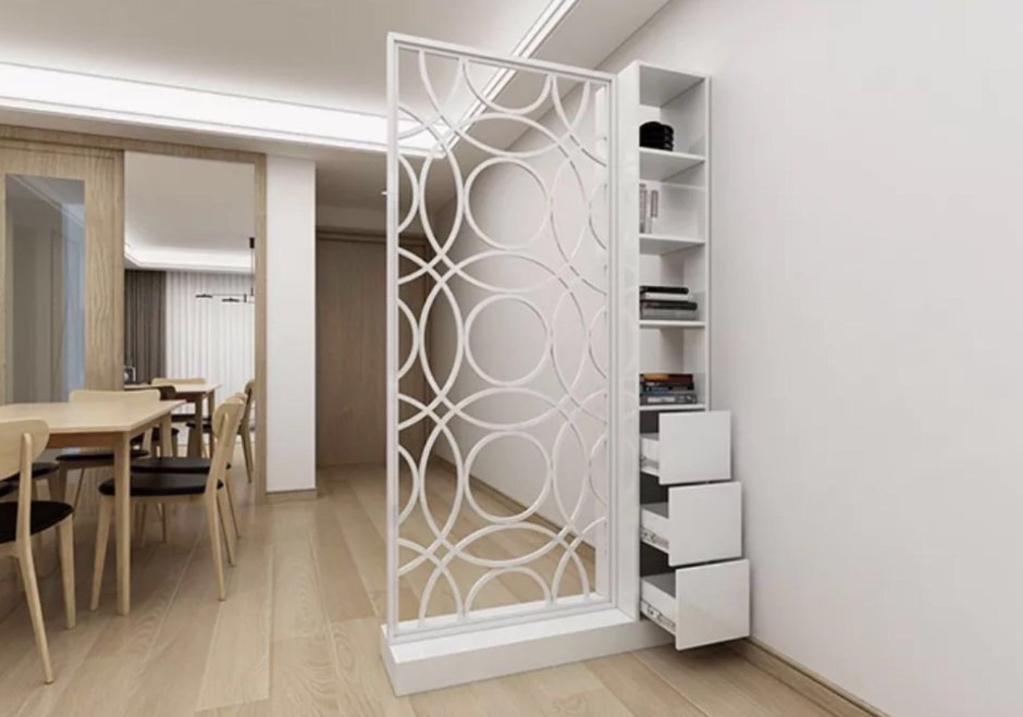 Японские шторы для зонирования комнаты