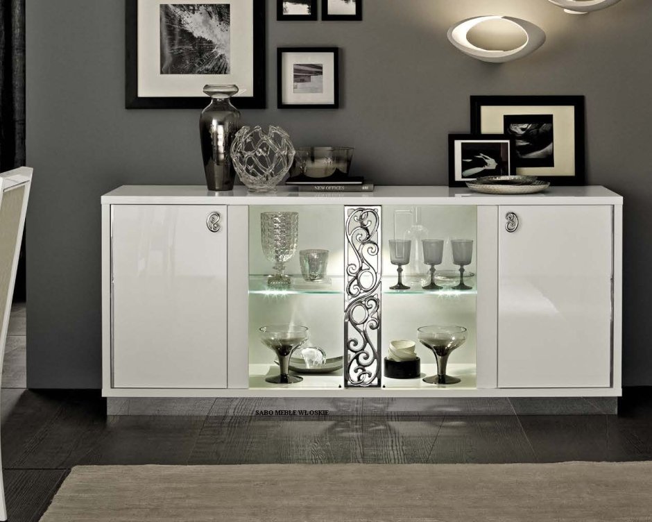 Комод-витрина 3-дв, ручки Glamour артикул: 135bv3.02bi