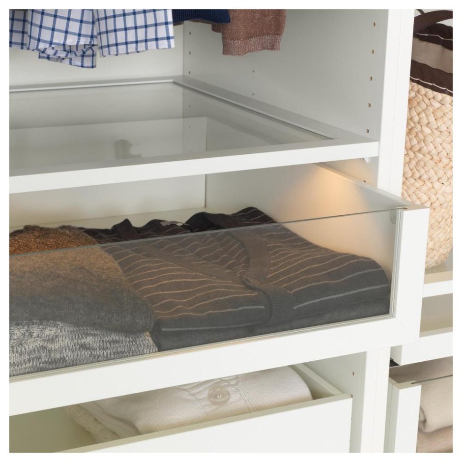 Ящик со стеклянной фронтал панелью, белый