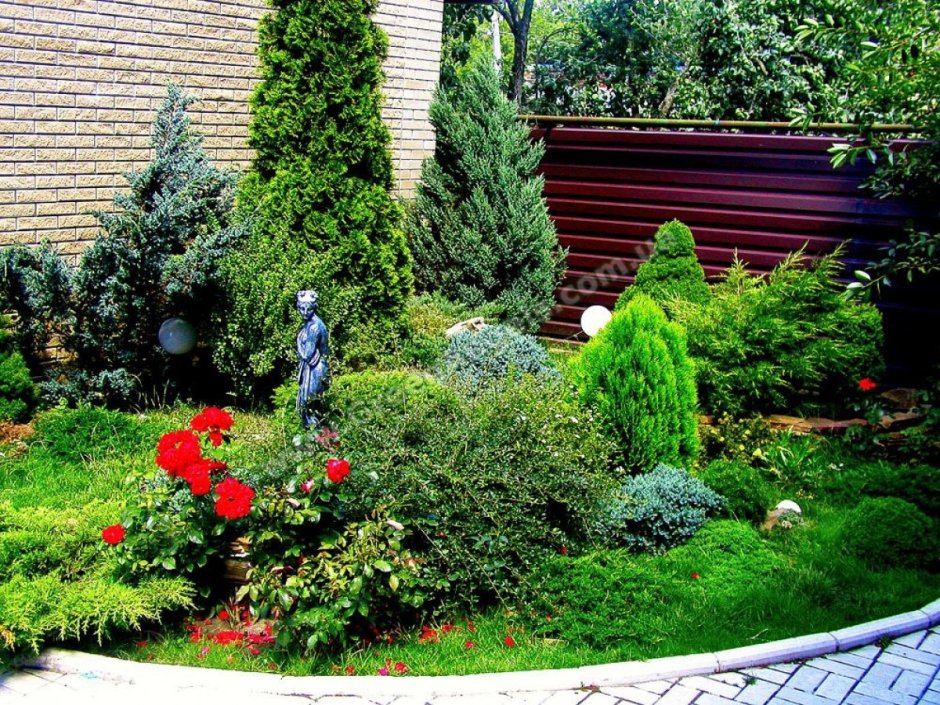 Хвойный рокарий миксбордер