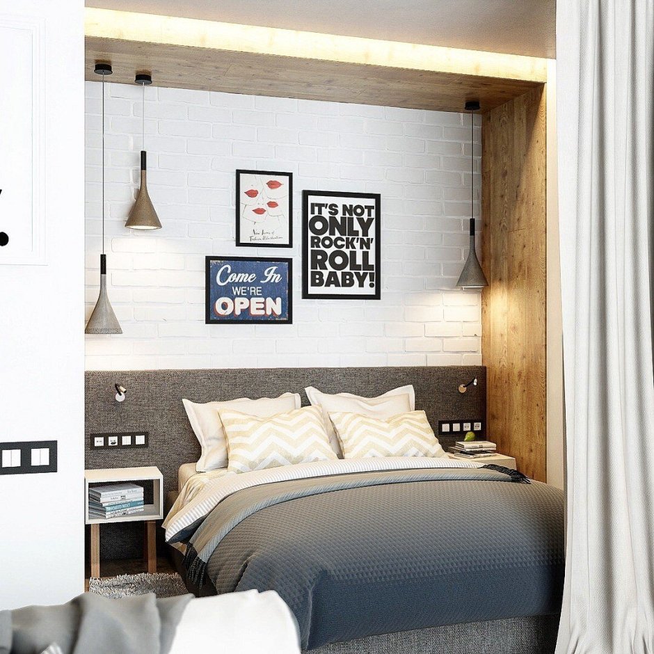 Изголовье кровати в нише