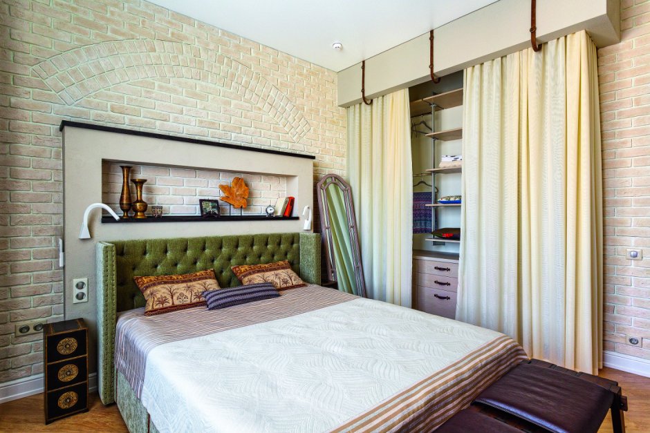 Спальня с гардеробной 15 кв.м