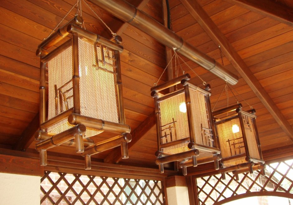 Фонари из бамбука