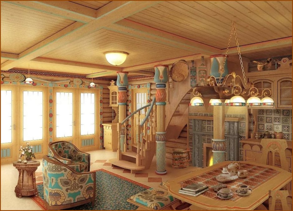 Славянский стиль в интерьере дома