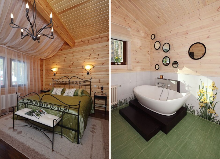 Душевая и туалет в деревянном доме