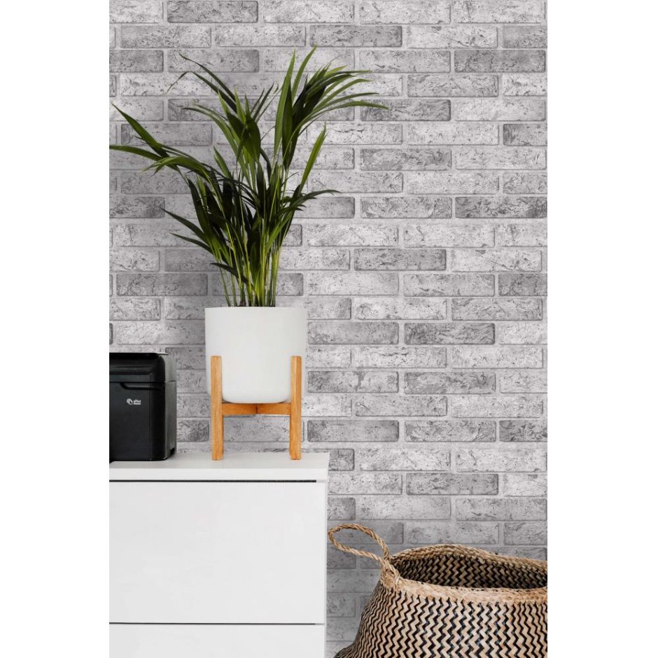 Панель ПВХ листовая 0.3 мм 962х499 мм кирпич серый 0.48 м²