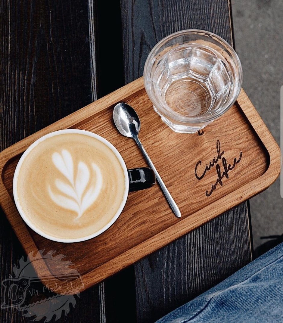 Поднос для кофе из дерева
