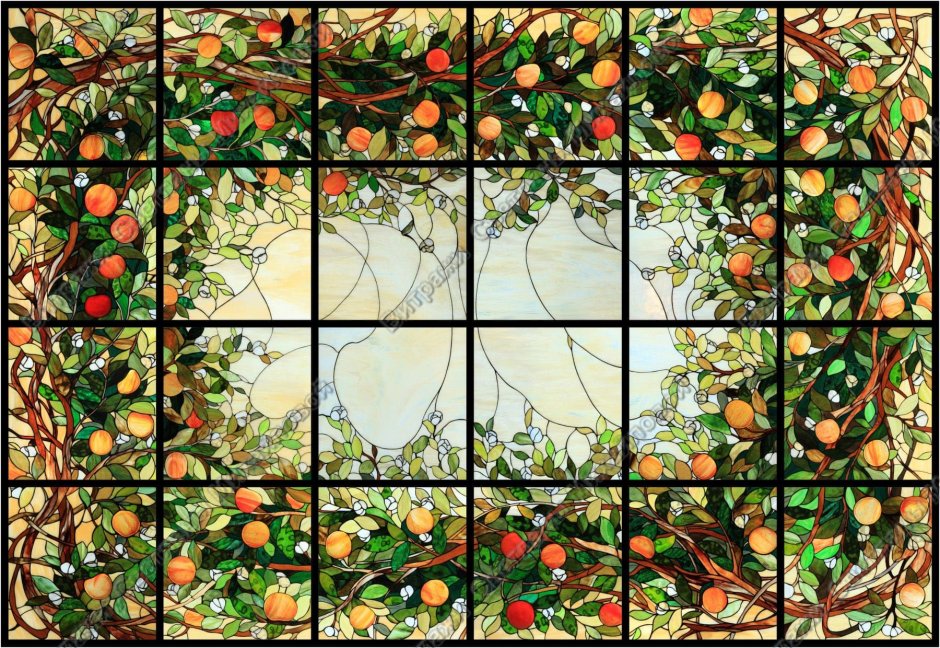Апельсиновое дерево витраж