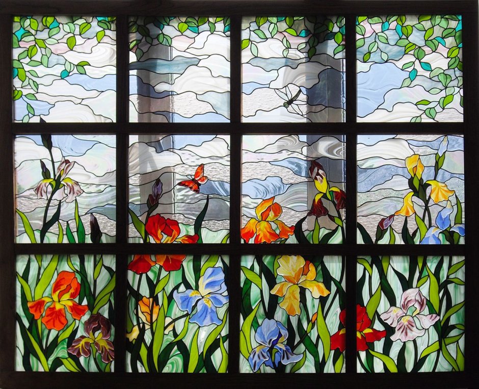 Роспись по стеклу окно