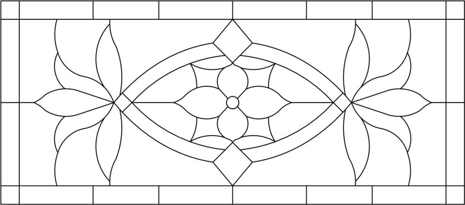 Витраж орнамент в прямоугольнике