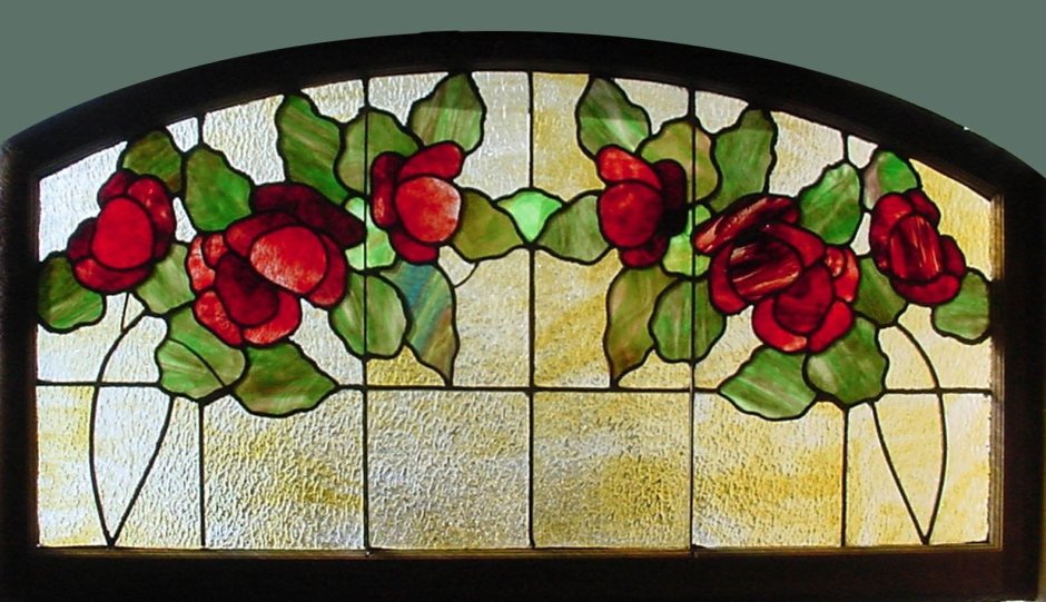 Роза мозайка на стекле