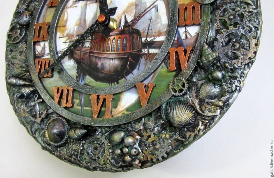 Часы настенные корабль