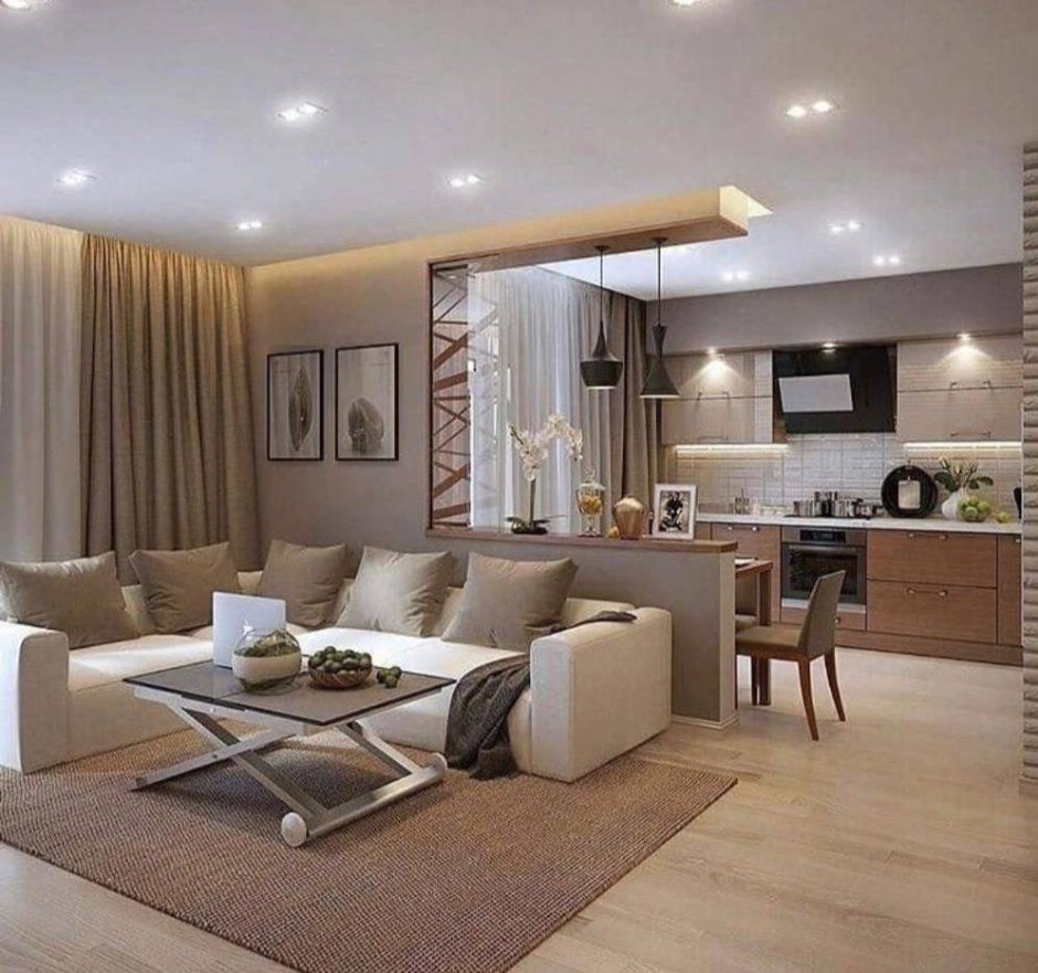 Кухня гостиная в стиле Модерн 20кв м