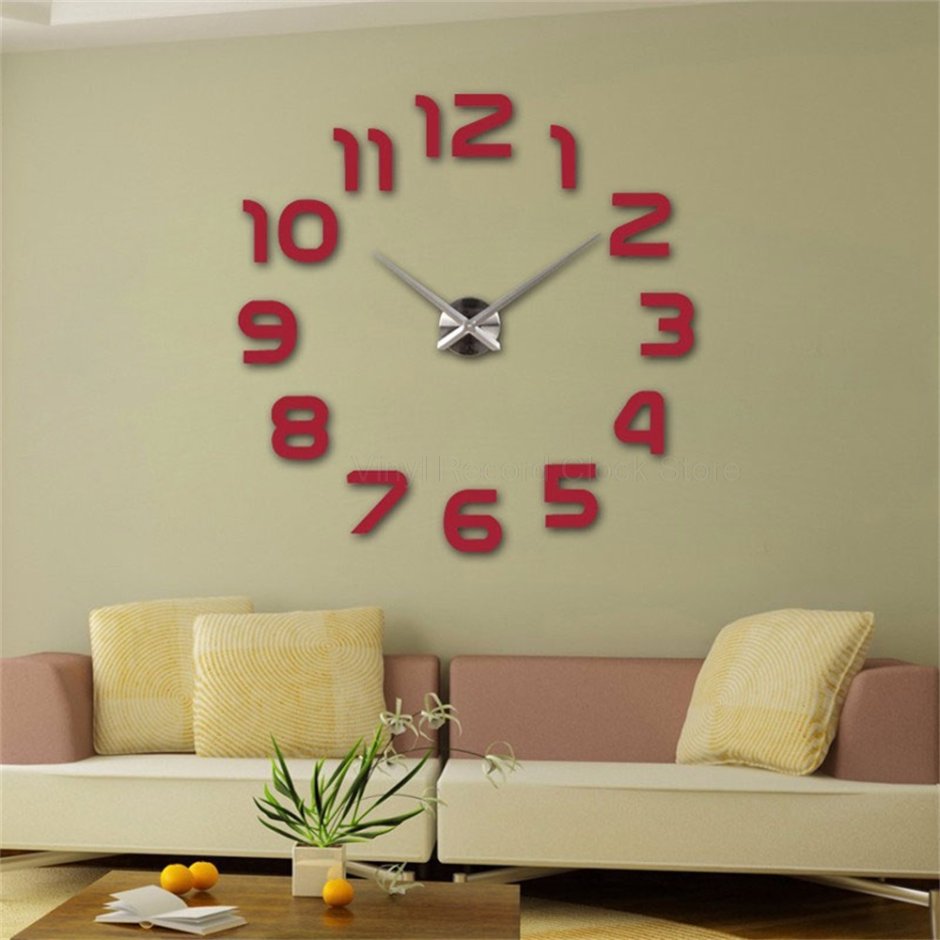 DIY Clock настенные 3d часы большие самоклеящиеся Decor