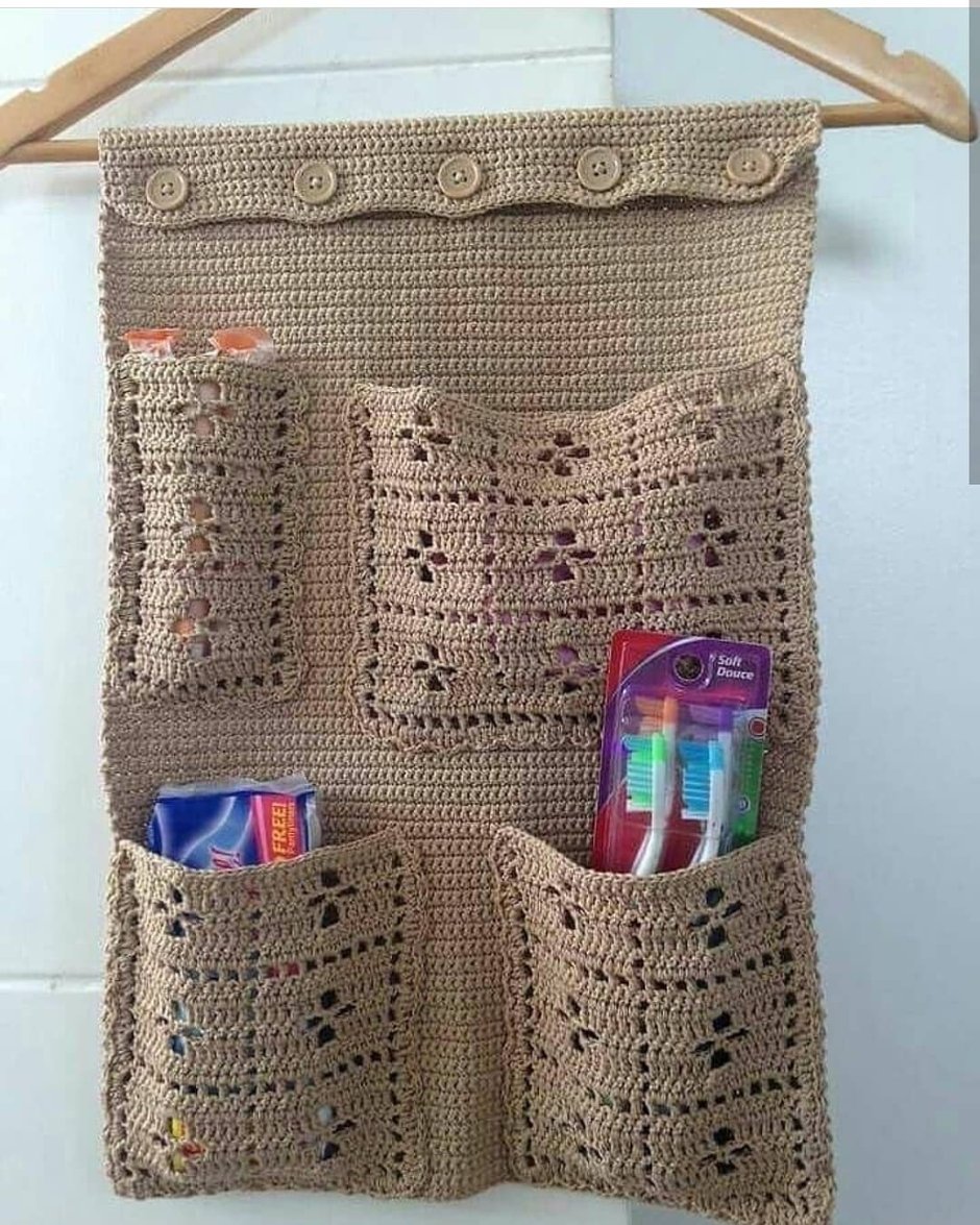 Вязаный органайзер для мелочей