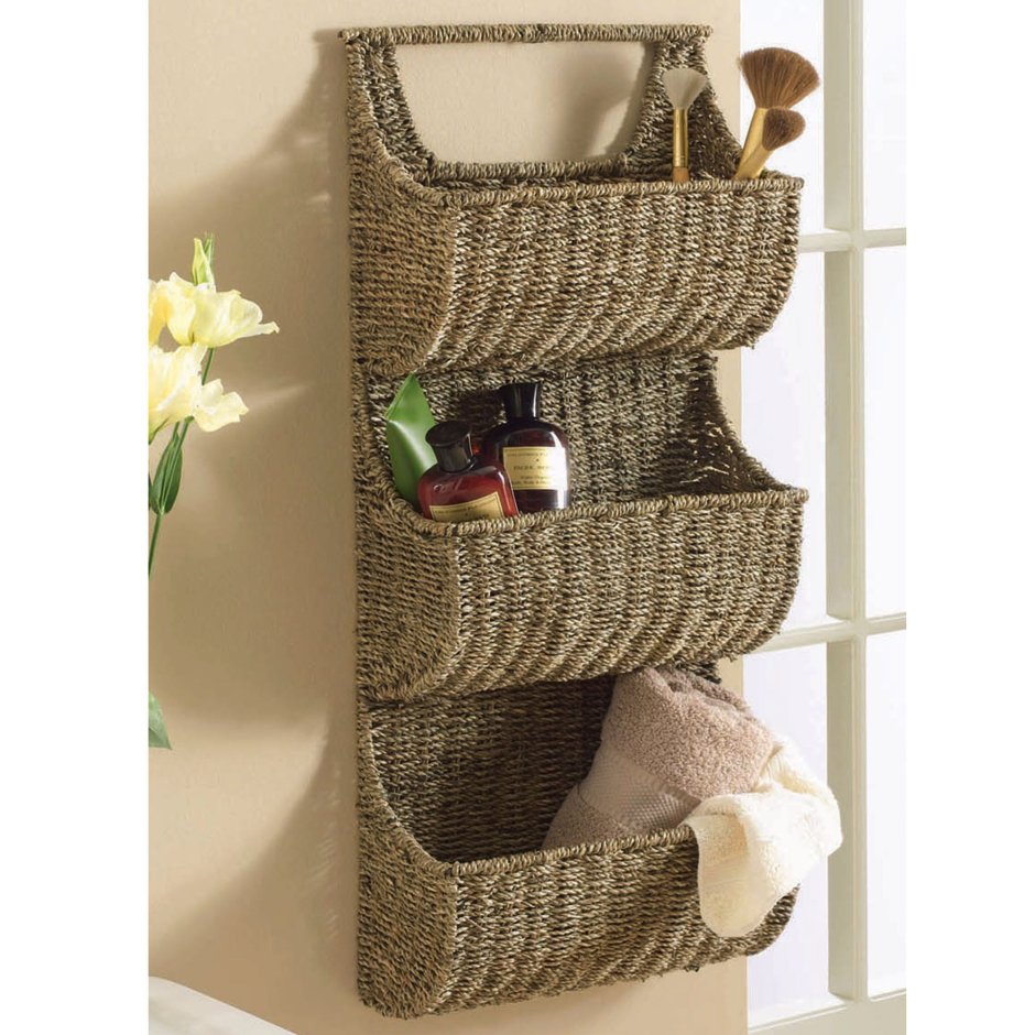 Вязаные подвесные корзины