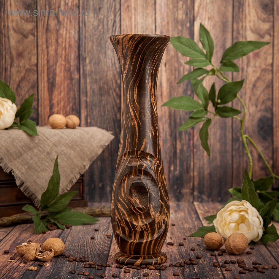 Деревянные вазы ручной работы
