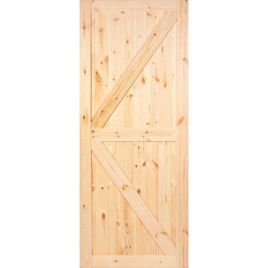Дверь межкомнатная глухая амбарная 90х200 см массив сосны