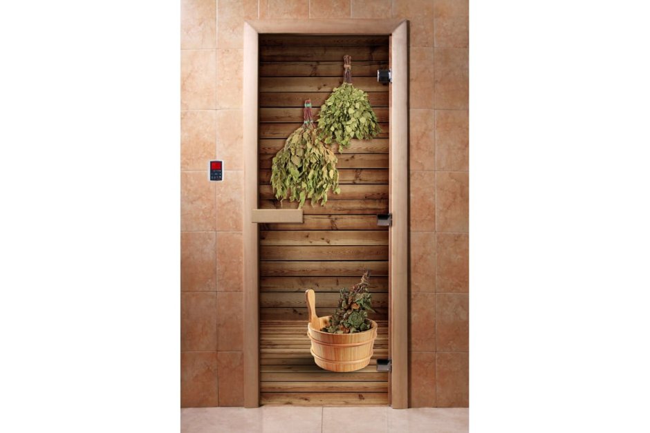 Дверь стеклянная DOORWOOD для бани с фотопечатью a022
