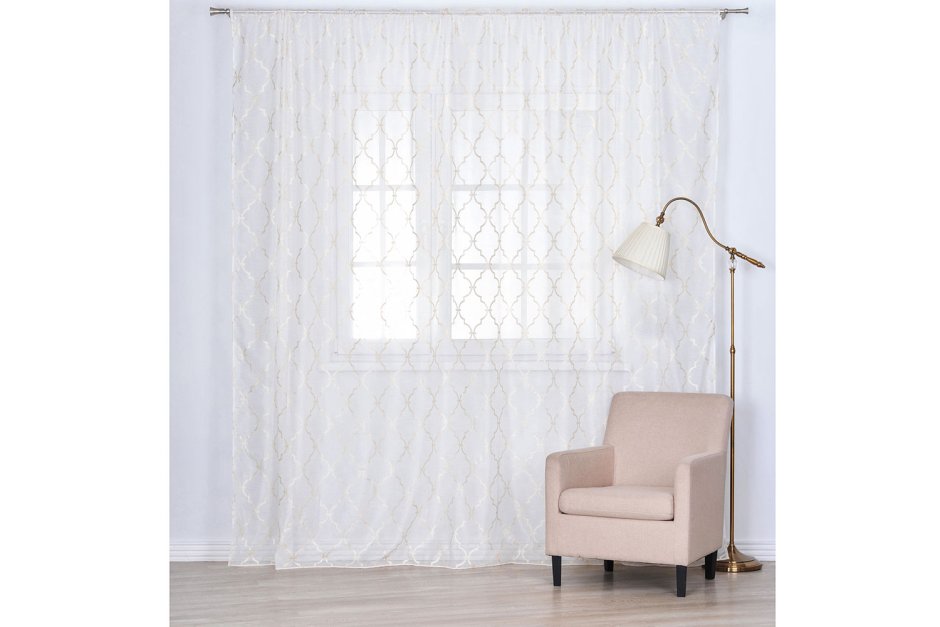 Тюль белая в хофф