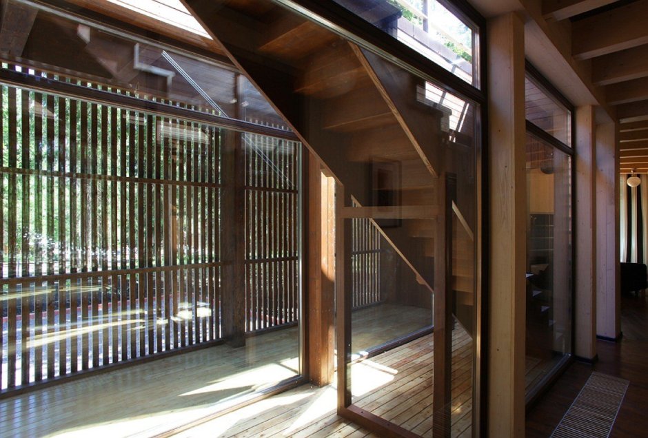 Реечная перегородка на террасе